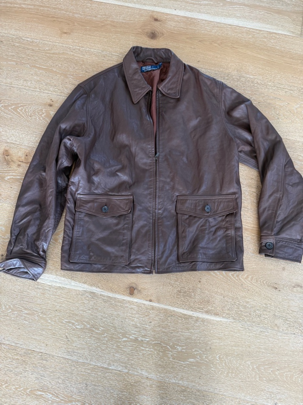 Polo by Ralph Lauren Brown Leather Bomber Jacket